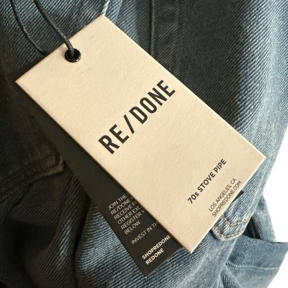 RE/DONE 70's Stove Pipe Straight Leg High Rise Denim Jeans Women's Size 27 NWT - Picture 5 of 10